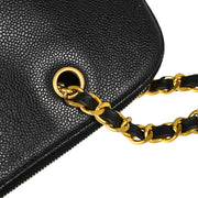 Chanel Black Caviar Chain Shoulder Tote Bag