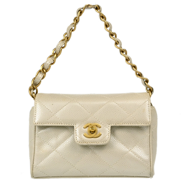 Chanel White Caviar Handbag