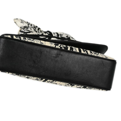 Chanel 2003-2004 Black White Silk Lambskin Choco Bar Shoulder Bag
