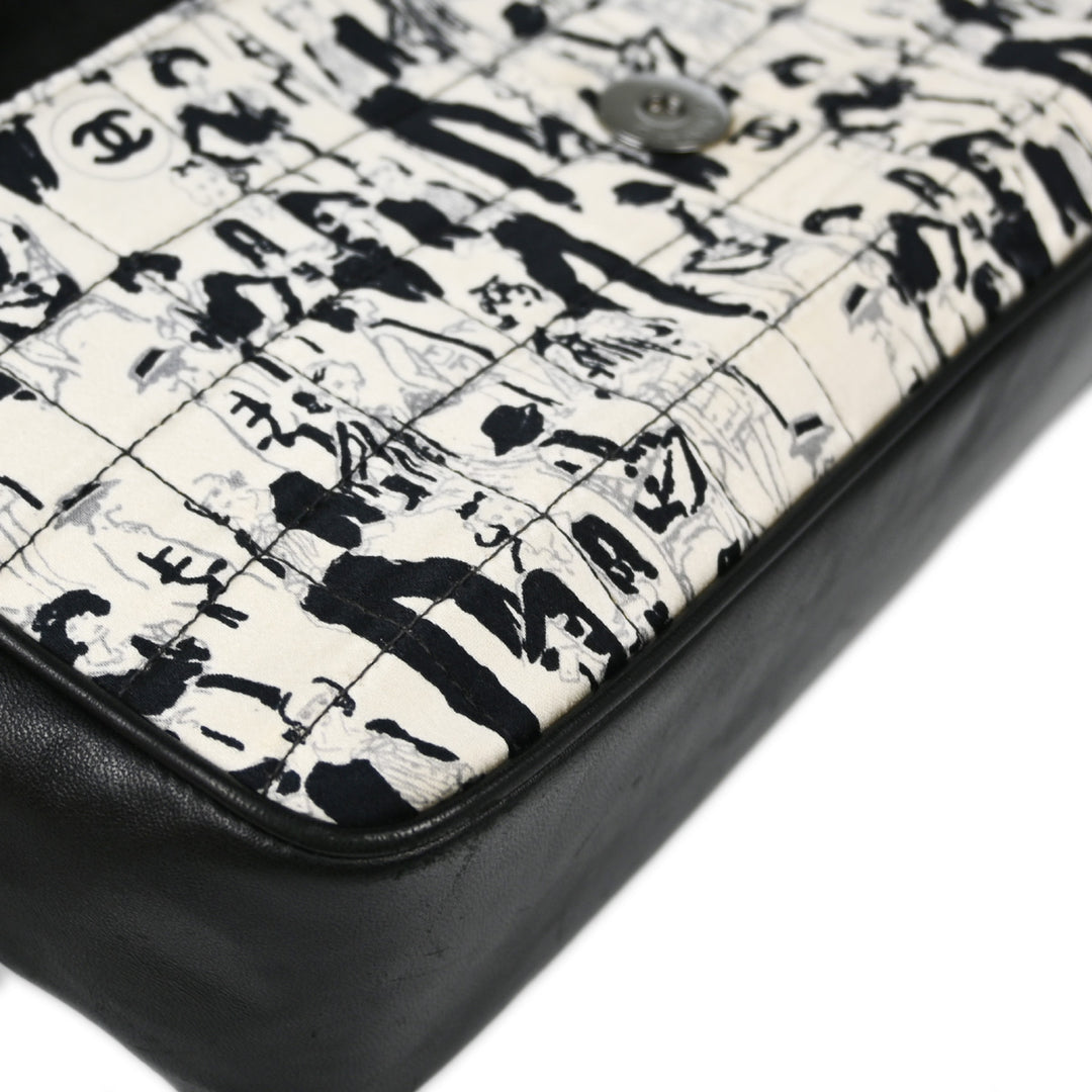 Chanel 2003-2004 Black White Silk Lambskin Choco Bar Chanel 2003-2004 Black White Silk Lambskin Choco Bar