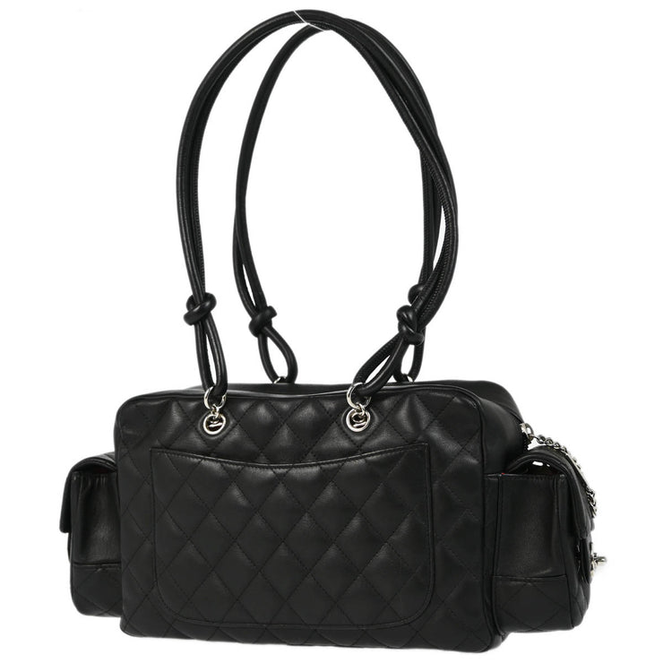 Chanel 2005-2006 Black Calfskin Cambon Ligne Reporter Handbag