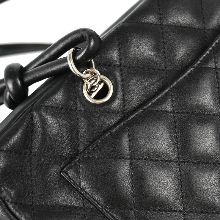 Chanel 2005-2006 Black Calfskin Cambon Ligne Reporter Handbag