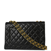 Chanel Black Lambskin Jumbo Classic Flap Shoulder Bag