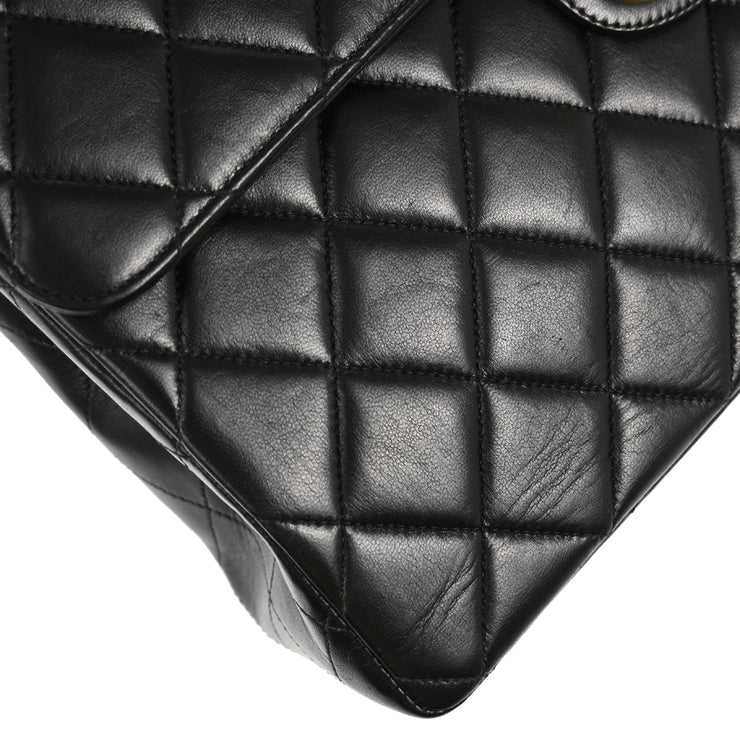 Chanel Black Lambskin Jumbo Classic Flap Shoulder Bag