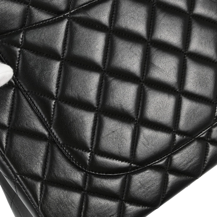 Chanel Black Lambskin Jumbo Classic Flap Shoulder Bag