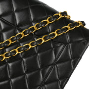 Chanel Black Lambskin Jumbo Classic Flap Shoulder Bag