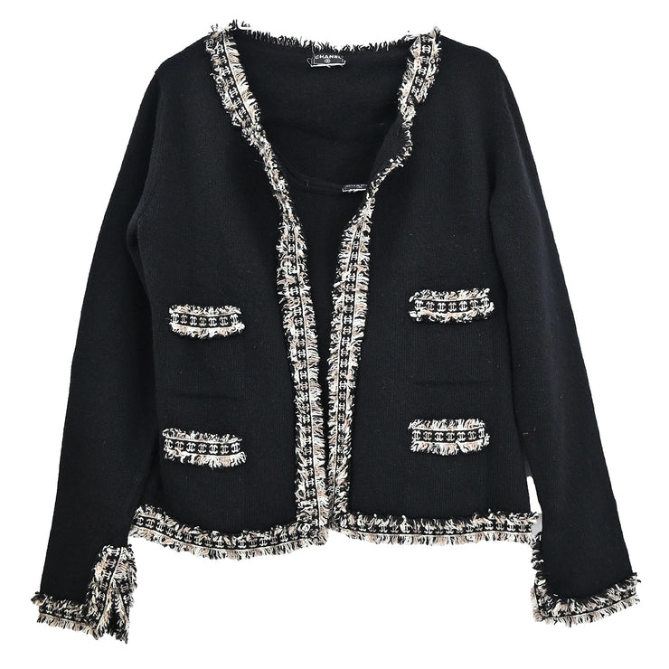 Chanel Ensemble Cardigan Sleeveless Top Black