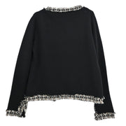 Chanel Ensemble Cardigan Sleeveless Top Black