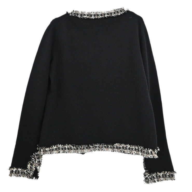 Chanel 02A Ensemble Cardigan Sleeveless Top Black