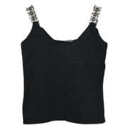 Chanel Ensemble Cardigan Sleeveless Top Black