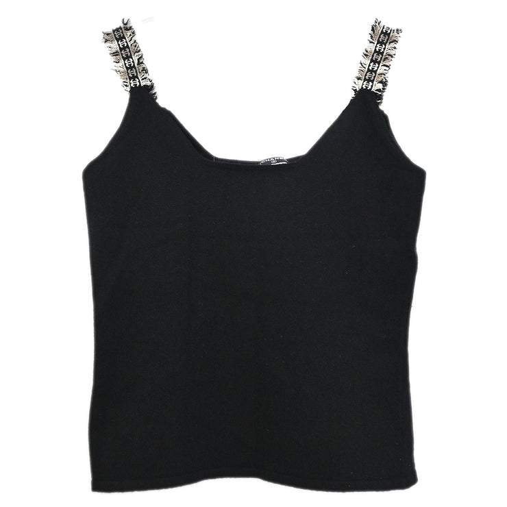 Chanel 02A Ensemble Cardigan Sleeveless Top Black