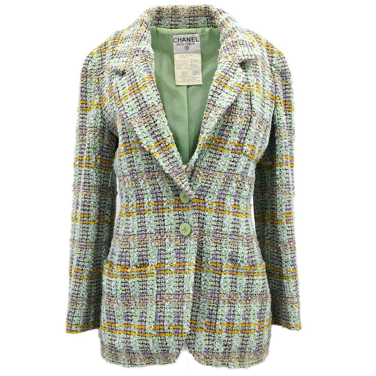 Chanel 1994 Single Breasted Jacket Light Green #38