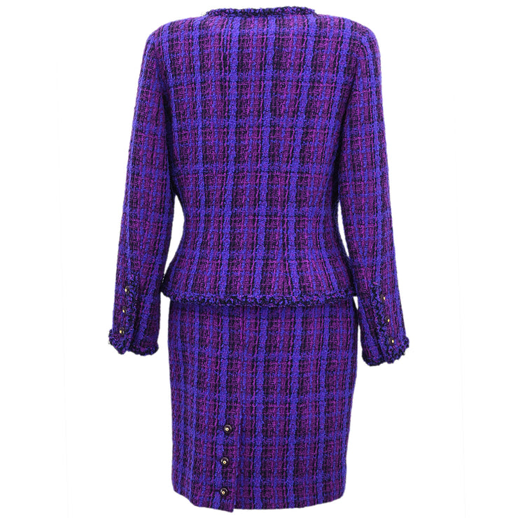 Chanel 1995 Setup Suit Jacket Skirt Purple #38