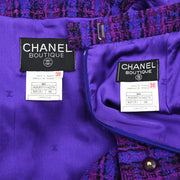 Chanel 1995 Setup Suit Jacket Skirt Purple #38