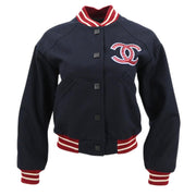 Chanel 2004 Spring Letterman Bomber Jacket Navy #36