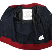 Chanel 2004 Spring Letterman Bomber Jacket Navy #36