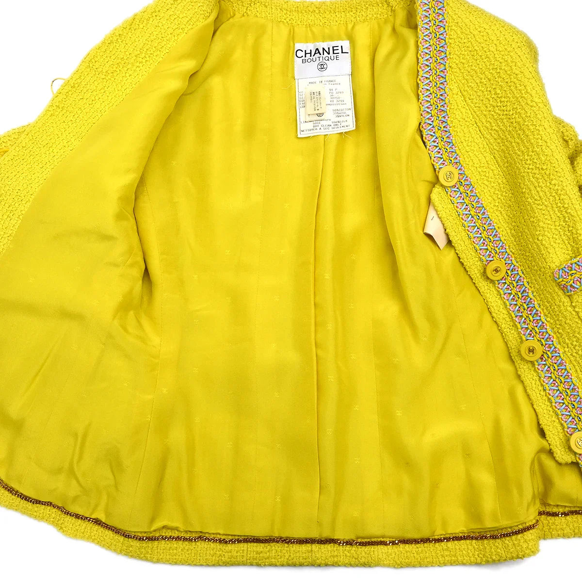 Chanel 1994 Collarless Jacket Yellow #38