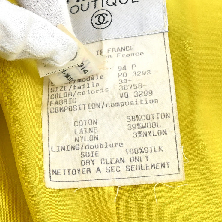 Chanel 1994 Collarless Jacket Yellow #38