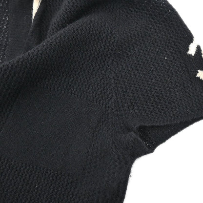 Chanel 2001 Short Sleeve Sweater Knit Top Black #40
