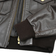 Chanel Zip Up Leather Jacket Brown