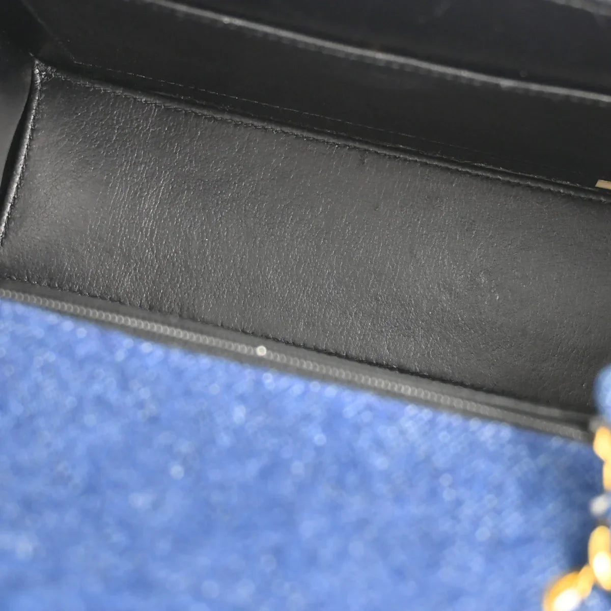 Chanel 1989-1991 Blue Denim Straight Flap Shoulder Bag