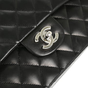 Chanel 2005-2006 Black Lambskin Medium Classic Double Flap Shoulder Bag