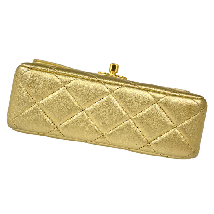 Chanel 1996-1997 Gold Lambskin Mini Handbag