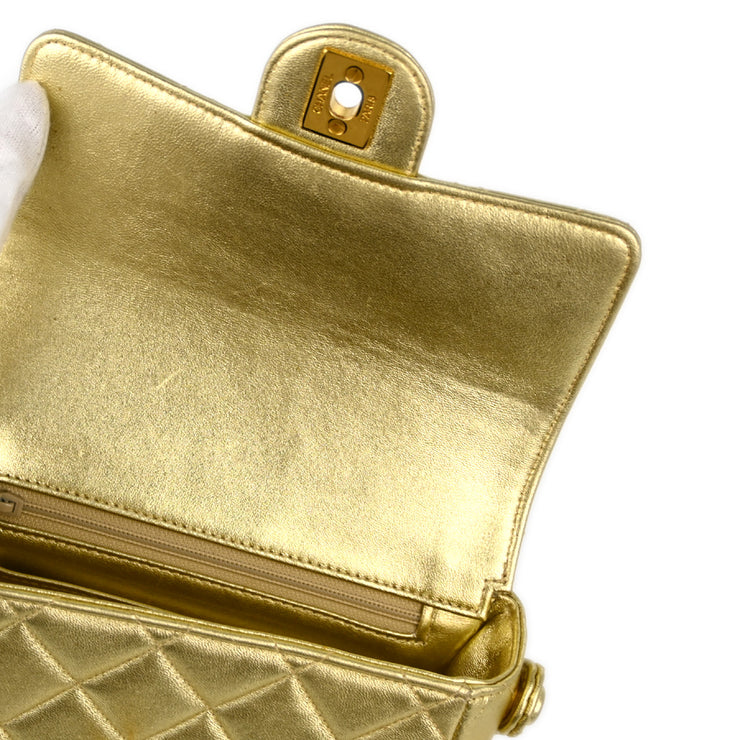 Chanel 1996-1997 Gold Lambskin Mini Handbag