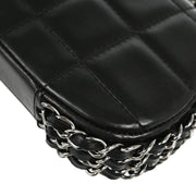 Chanel 2003-2004 Black Lambskin Choco Bar Shoulder Bag