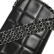 Chanel 2003-2004 Black Lambskin Choco Bar Shoulder Bag