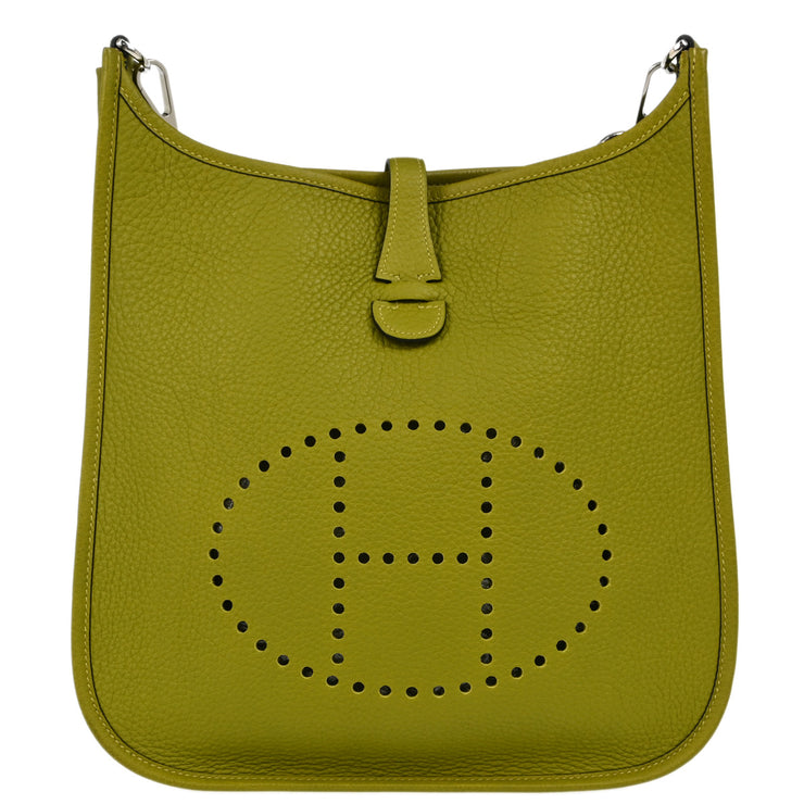 Hermes 2007 Anis Green Taurillon Clemence Evelyne 2 PM Shoulder Bag