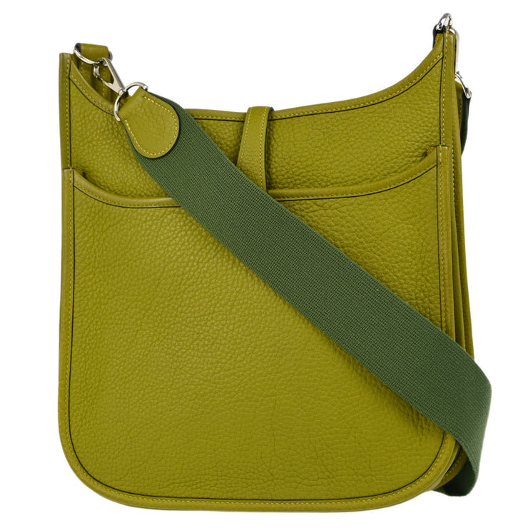 Hermes 2007 Anis Green Taurillon Clemence Evelyne 2 PM Shoulder Bag