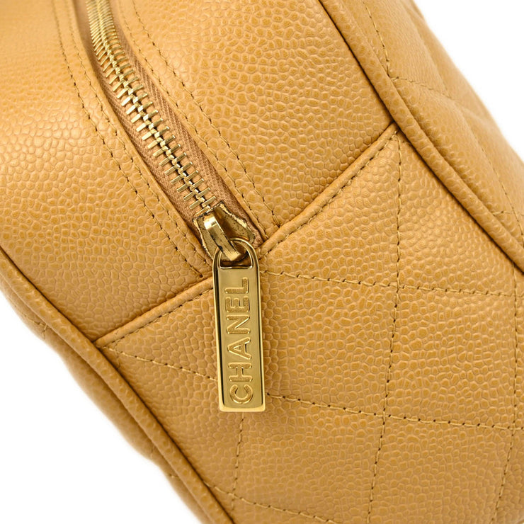 Chanel 2004-2005 Beige Caviar Bowling Bag 27