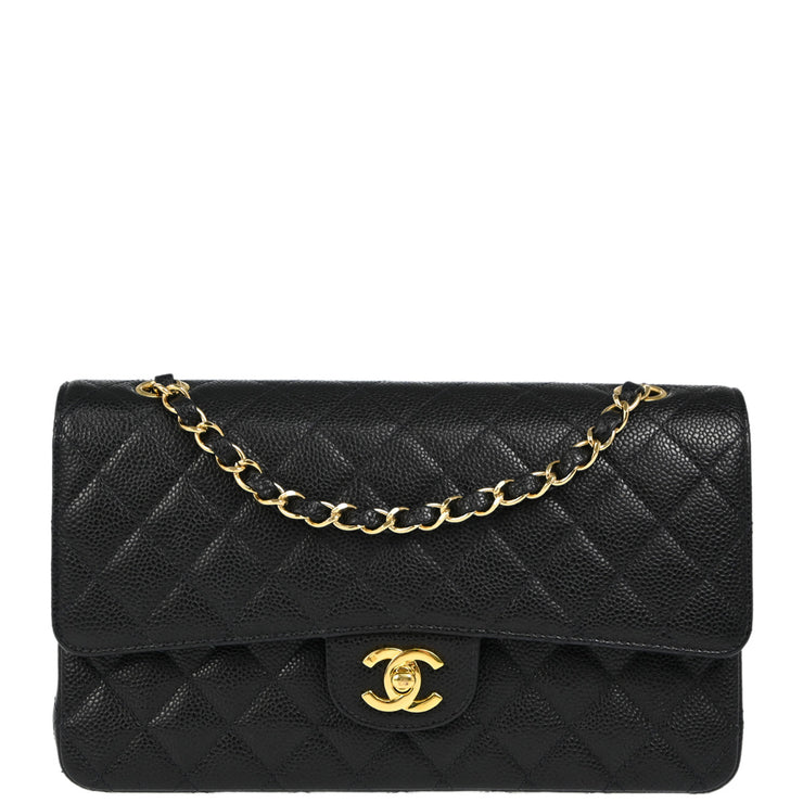 Chanel 2001-2003 Black Caviar Medium Classic Double Flap Shoulder Bag