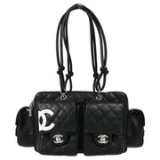 Chanel 2005-2006 Black Calfskin Cambon Ligne Reporter Bag