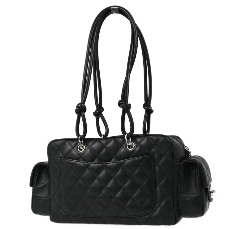 Chanel 2005-2006 Black Calfskin Cambon Ligne Reporter Bag