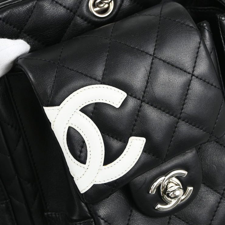 Chanel 2005-2006 Black Calfskin Cambon Ligne Reporter Bag