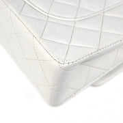 Chanel White Lambskin Small Classic Double Flap Shoulder Bag