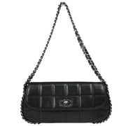 Chanel Black Lambskin Choco Bar Shoulder Bag