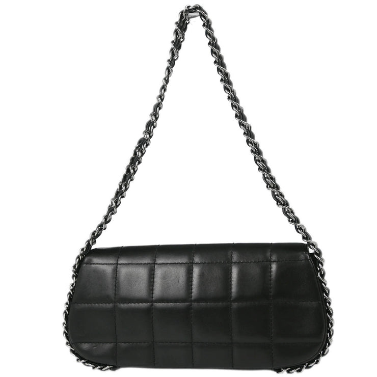 Chanel Black Lambskin Choco Bar Shoulder Bag