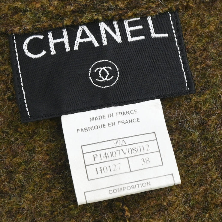 Chanel 1999 Collarless Jacket Brown #38