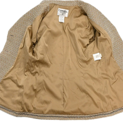 Chanel 1998 Single Breasted Jacket Beige #38