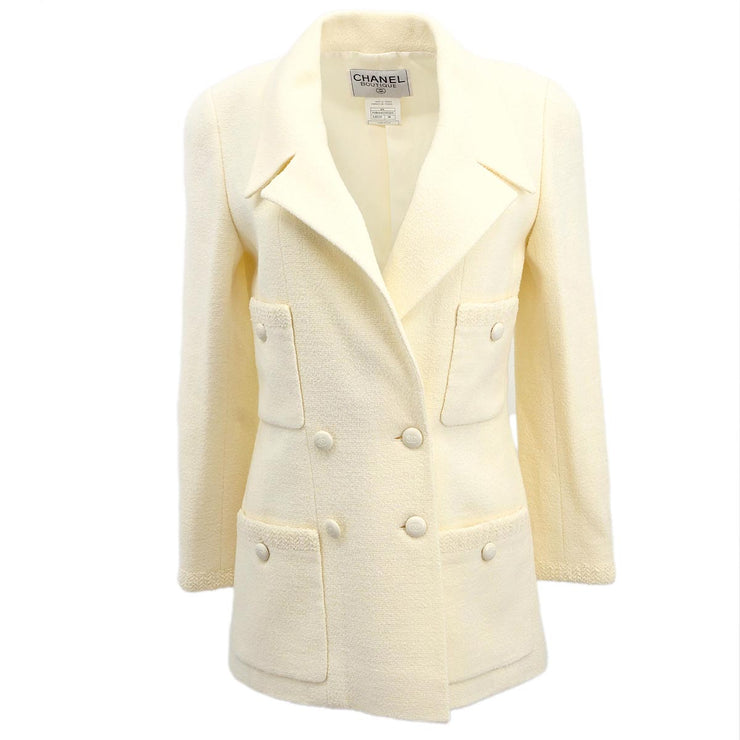 Chanel 1997 Double Breasted Jacket White #38