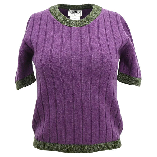 Chanel 1997 Short Sleeve Sweater Purple #38
