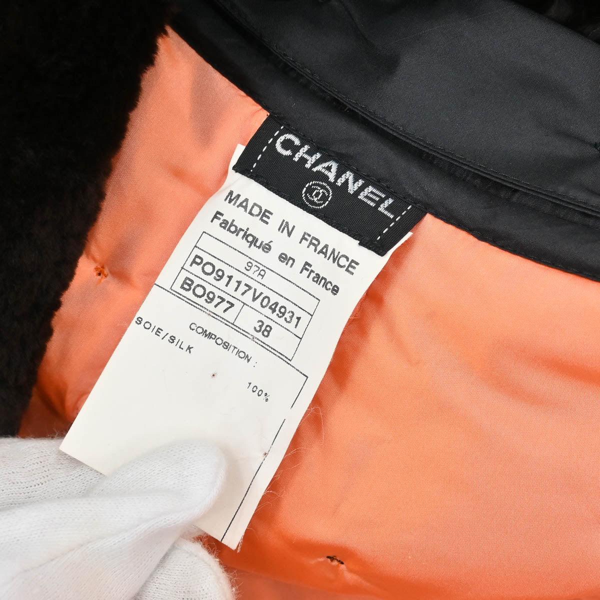 Chanel 1997 Zip Up Coat Black #38