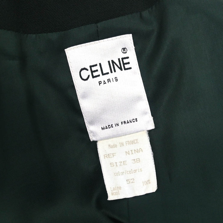 Celine Setup Suit Jacket Skirt Green #38