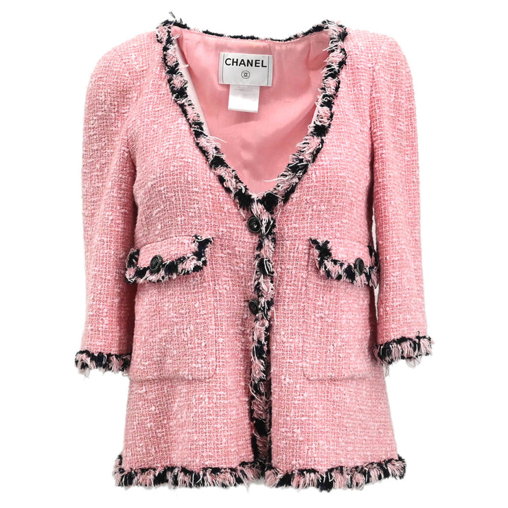 Chanel 2007 Collarless Jacket Pink #38