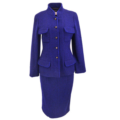 Chanel 1995 Skirt Suit Jacket Navy #40