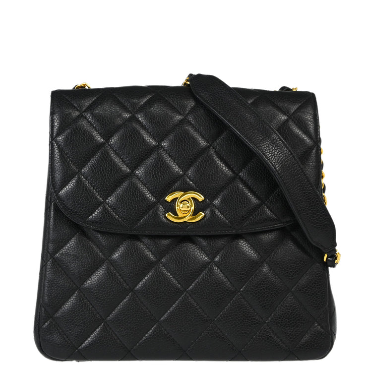 Chanel Black Caviar Chain Shoulder Bag