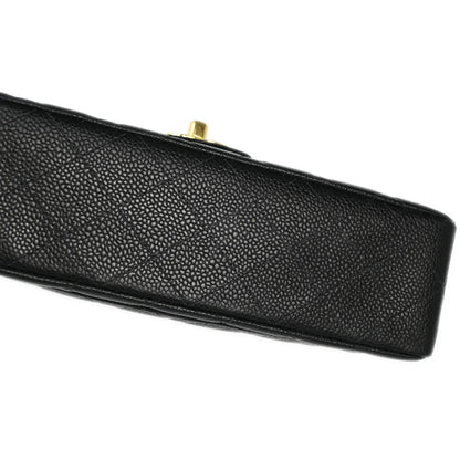 Chanel 2001-2003 Black Caviar Small Classic Double Flap Shoulder Bag